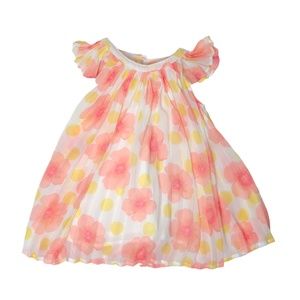 GAP Baby Girl Floral Chiffon Pleated Flared Aline Spring Summer Dress Size 6-12M